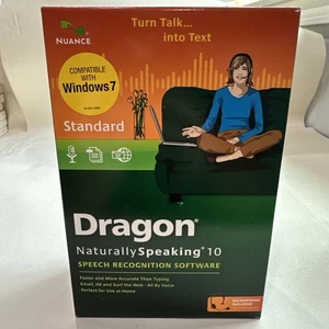 Nuance Dragon Naturally Speaking 10 Speech Recognition Software & Microphone NIB - Picture 1 of 7