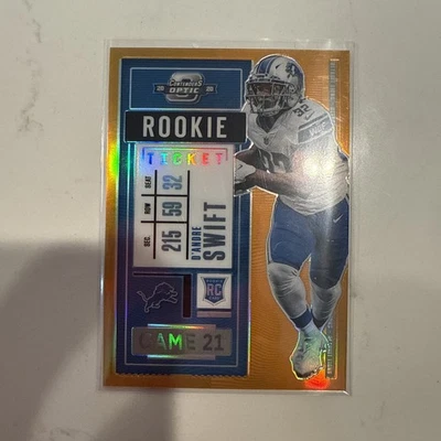 2020 Contenders Optic Orange Prizm D’Andre Swift 4/50  RC - Image 1 of 2