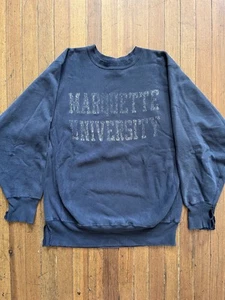 CHAMPION Marquette Reverse Weave Sweatshirt Vintage 90s XL Faded And Frayed - Bild 1 von 9