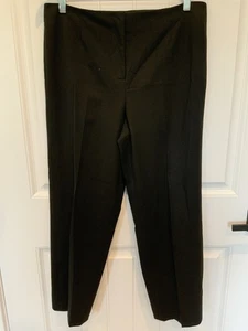 TALBOTS Womens Size 12 Petites Black Stretch Flat Front Tapered Leg Dress Pants - Picture 1 of 4