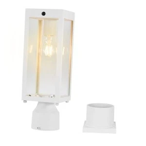 Solar Lamp Post Light Outdoor Waterproof,Dusk to Dawn Solar Post Matte White - Picture 1 of 7