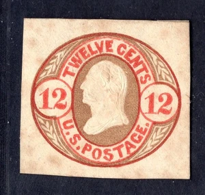 US 1861 WASHINGTON 12¢ SCOTT #U42 SOME TONING F-VF - Picture 1 of 2