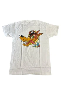 Vtg 1997 Kozik Lucky Wolf Graphic T-shirt Kids Large 14-16 Poster pop Hanes - Picture 1 of 6