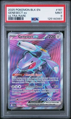 2025 Pokemon Black Bolt #161 Genesect EX Ultra Rare PSA 9 Card MINT Free Ship! - Image 1 of 2