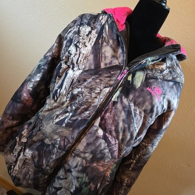 Jaqueta MOSSY OAK Feminina XL Camuflagem Rosa Capuz Isolado Parka Casaco de Caça Marrom - Imagem 1 de 4