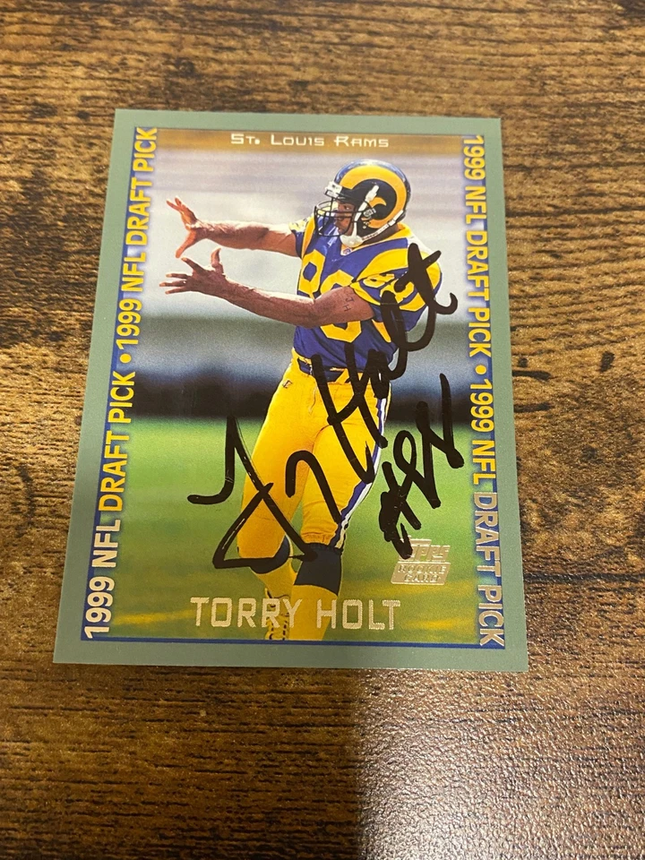 1999 Topps #343 Torry Holt RC Rookie Rams Autograph Auto - Image 1 of 1