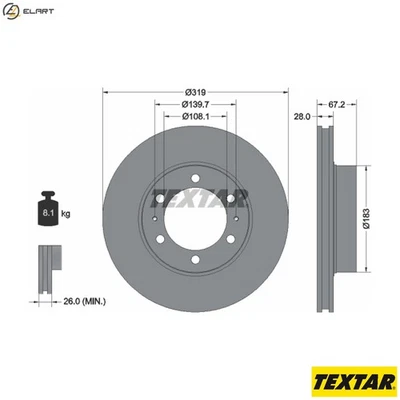 2x BRAKE DISC 92230403 FOR CHANGAN FOTON TOYOTA SW4/HILUX/SUV FORTUNER FJ  JAC - Image 1 of 4