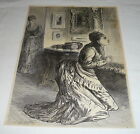 1878 magazine engraving ~ WOMAN PRAYING 