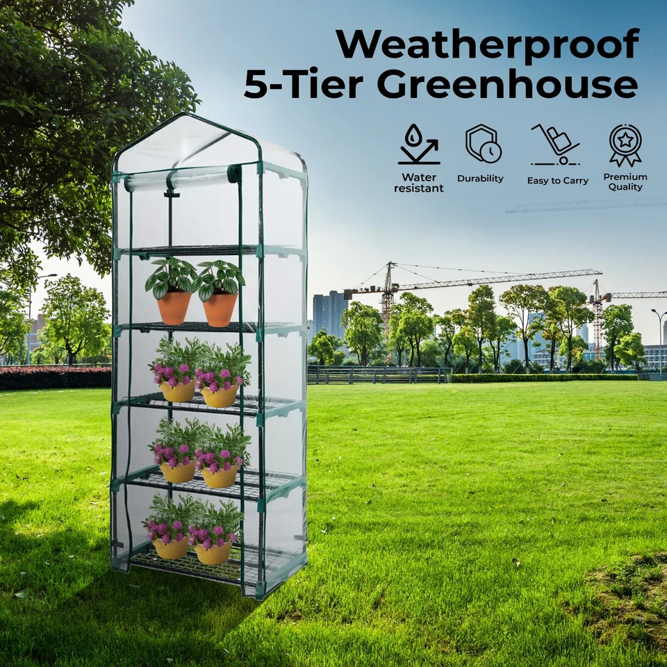 DEEJA FASHION 5-Tier Greenhouse, Tomato Greenhouse & Greenhouse Transparent Weather Resistant