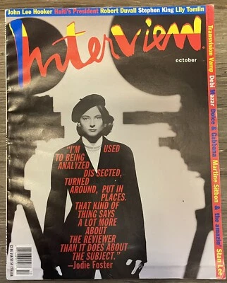 INTERVIEW Magazine October 1991 - Jodi Foster Cover - Image 1 of 4