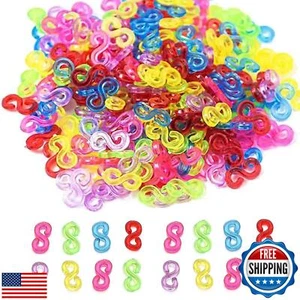 S Clips Rubber Band Clips 1000 Pieces Loom Rubber Band Clips Plastic Band Cli - Picture 1 of 5