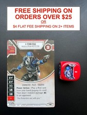 Star Wars Destiny - Fenn Rau Mandalorian Protector #6 - Rare w/ Die 