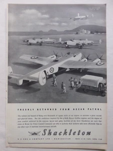 6/1951 PUB AVRO SHACKLETON RAF COASTAL COMMAND OCEAN PATROL ORIGINAL AD - Picture 1 of 1