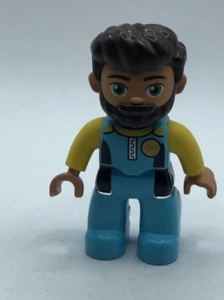 LEGO DUPLO Brown Hair SCUBA DIVER MAN in Suit w/ BEARD FIGURE Rare - Picture 1 of 5