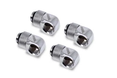 Alphacool Eiszapfen L-Verbinder drehbar G1/4 AG auf G1/4 IG - 4pcs Set Chrome - Bild 1 von 4