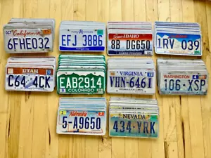 Bulk Set Of 100 License Plates In Craft Condition -CA/MI/ID/SD/UT/CO/VA/WA/NE/NV - Picture 1 of 4