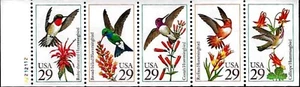 US #2642-2646 MNH 1992 Hummingbirds [Unfolded Booklet Pane A1111111][2646a] - Picture 1 of 1