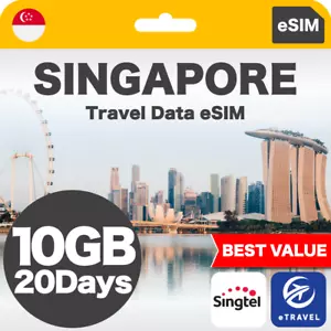 Singapore eSIM Singtel 5G Travel Data eSIM | eTravel - Picture 1 of 5