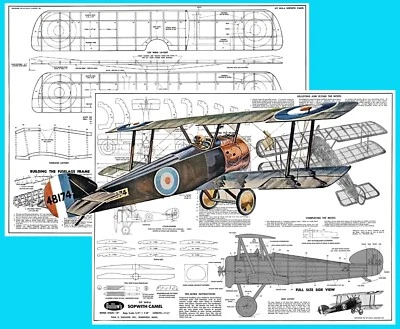 Guillows Model Airplane Plans (FF): Sopwith Camel 18" Scale Rubber-Powered - Image 1 of 4