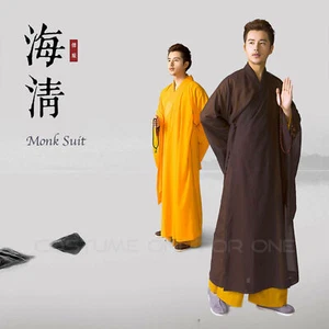 Zen Buddhist Meditation Haiqing Robe Kung Fu Long Gown Shaolin Monk Uniform - Picture 1 of 3