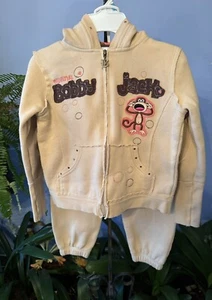 Girl’s 7-8 Small BOBBY JACK By Han L. Lee 2 Pc Set Hoodie Embroidered Monkey - Picture 1 of 14