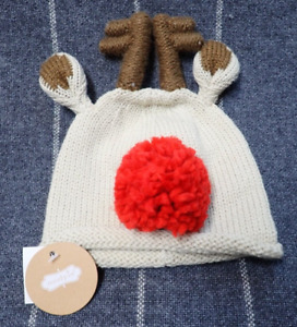 Mud Pie Toddler Infant 6 - 18M Reindeer Knit Hat Boys Girls Knit Cap - NWT