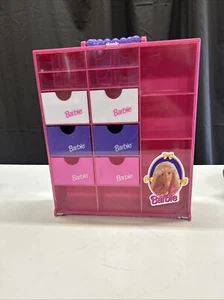 1993 Pink Barbie Wardrobe Storage Carrying Case & Accessory Drawers - Picture 1 of 9