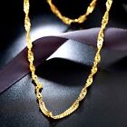 Pure 24K Yellow Gold Necklace Woman's Fashion Singapore Elegant Chain 18"L