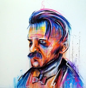 Arthur Shelby GEMÄLDE abstrakte Kunst - C. FANTA Bild portrait Leinwand MALEREI - Bild 1 von 6