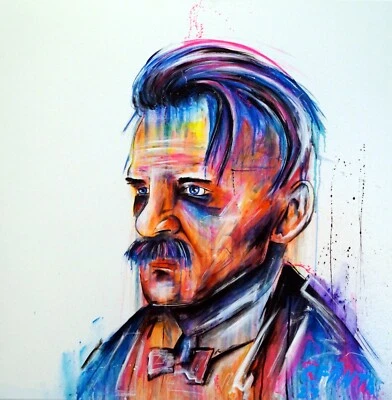 Arthur Shelby GEMÄLDE abstrakte Kunst - C. FANTA Bild portrait Leinwand MALEREI - Bild 1 von 4