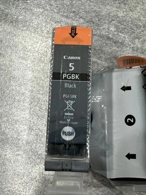 2 Cartuchos de tinta negra Canon PIXMA 5 PGBK PGI-5BK - Nuevo sellado sin caja Foto 1 de 4