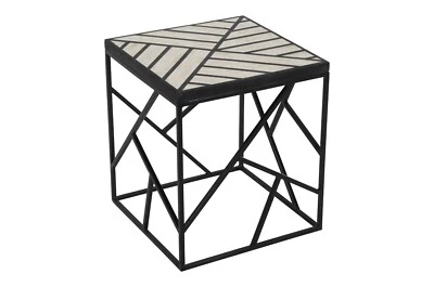 IRON BONE INLAY TOP SIDE TABLE - Image 1 of 4