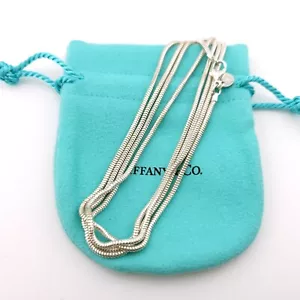 Collar Tiffany & Co. de plata esterlina de 2" mm cadena serpiente 36' con bolsa - Imagen 1 de 11