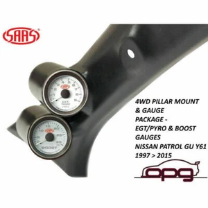 SAAS Pillar Pod Gauge Package for Nissan Patrol GU Y61 1997>16 Boost EGT Gauges - Picture 1 of 11