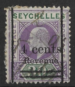 Seychelles 1904 4c recargo por ingresos - Imagen 1 de 2