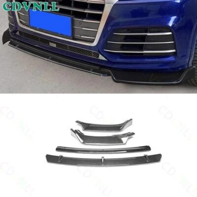 For Audi Q5 SQ5 2018-20 ABS Carbon Fiber Front Bumper Lip Spoiler Bodykit Strip - Image 1 of 4