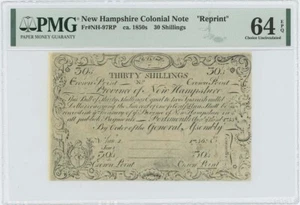 1755/6 New Hampshire 30 Shilling NH-97 PMG CU 64 EPQ c. 1850 Cohen Reprint - Picture 1 of 2