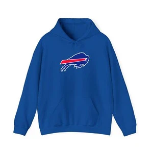 Buffalo Bills Logo Hoodie Xmas Gift Fan Apparel, Unisex Hooded Sweatshirt, NFL - Picture 1 of 11