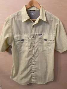 Columbia Shirt Men’s  Button Sport Wear Size M Short Sleeve Pockets  Light Green - Picture 1 of 7