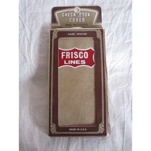 Cubierta de libro de cheques y bloc de notas vintage de Frisco Lines tren de cuero - Imagen 1 de 4
