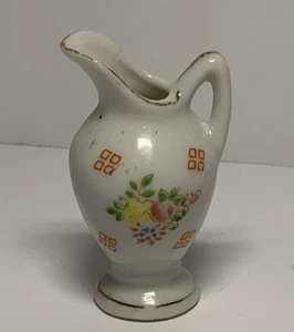 Vintage Miniature Porcelain Pitcher Made is Japan Floral Pattern - Picture 1 of 6