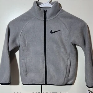 Nike fleece kids 4/XS NWT atmosphere gray zip up jacket coat - Picture 1 of 3