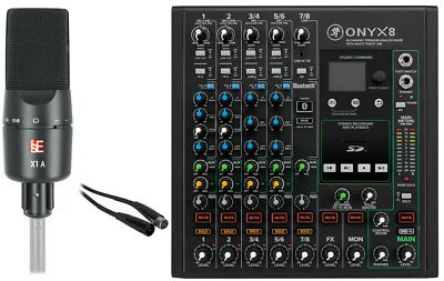 Mackie ONYX8 8-Channel Analog Mixer w/USB/3-Band EQ+Bluetooth+Se Electronics Mic - Image 1 of 4