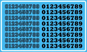 Decal Decals Zahlen 6mm schwarz 1:32 1:24 1:18 Nummer Black RC 4 - Bild 1 von 1