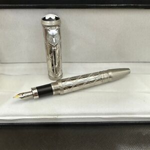 Luxury Great Writers Kipling Series Metal-Silver Color M nib Fountain Pen No Box