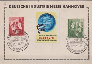 Brd Nr. 153-4 karte mitSonderstempel Hannover "Dt. Industriemesse ", vom 2.5.53 - Bild 1 von 2