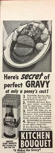 1943 Kitchen Bouquet Gravy Seasoning PRINT AD Secret of Perfect Gravy VTG 1940s - Picture 1 of 3