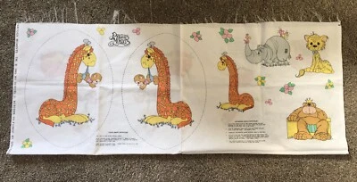 PRECIOUS MOMENTS GIRAFFE Fabric Panels Pillows Safari appliques Vintage 1992 - Image 1 of 4