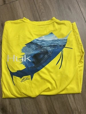 Camisa de pesca HUK Performance para mujer XL manga larga camisa para el sol amarilla Foto 1 de 4