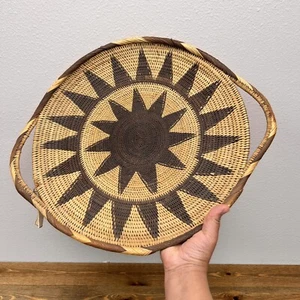 Vintage Y Studio handgewebtes Papua-Neuguinea Tablett/Wandhängekorb - Bild 1 von 11